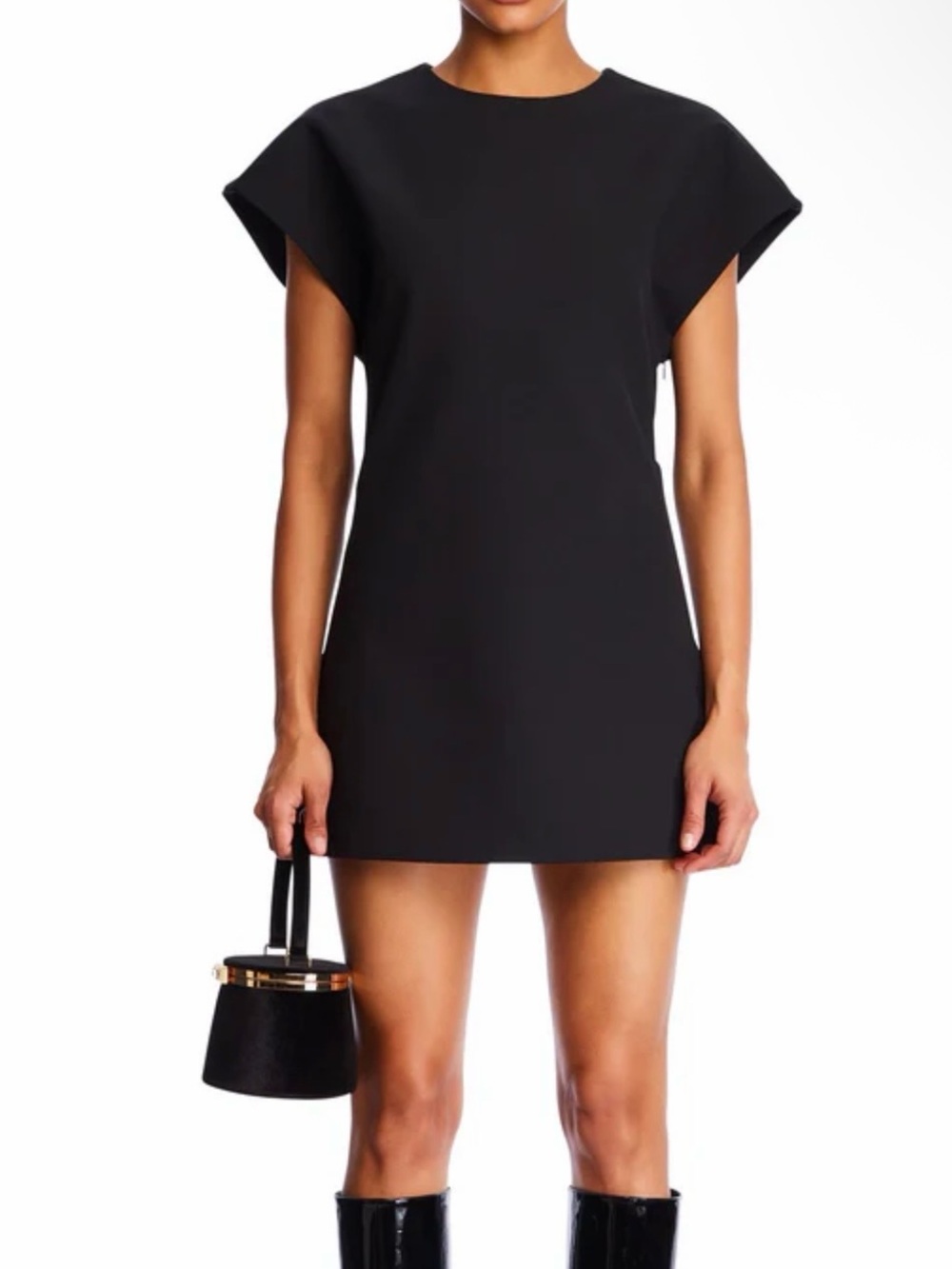 SER.O.YA Anna Black Crepe Mini Dress Size Small New